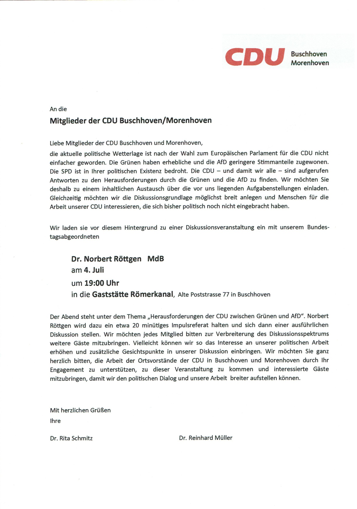 Diskussionsveranstaltung mit Dr. Norbert Röttgen