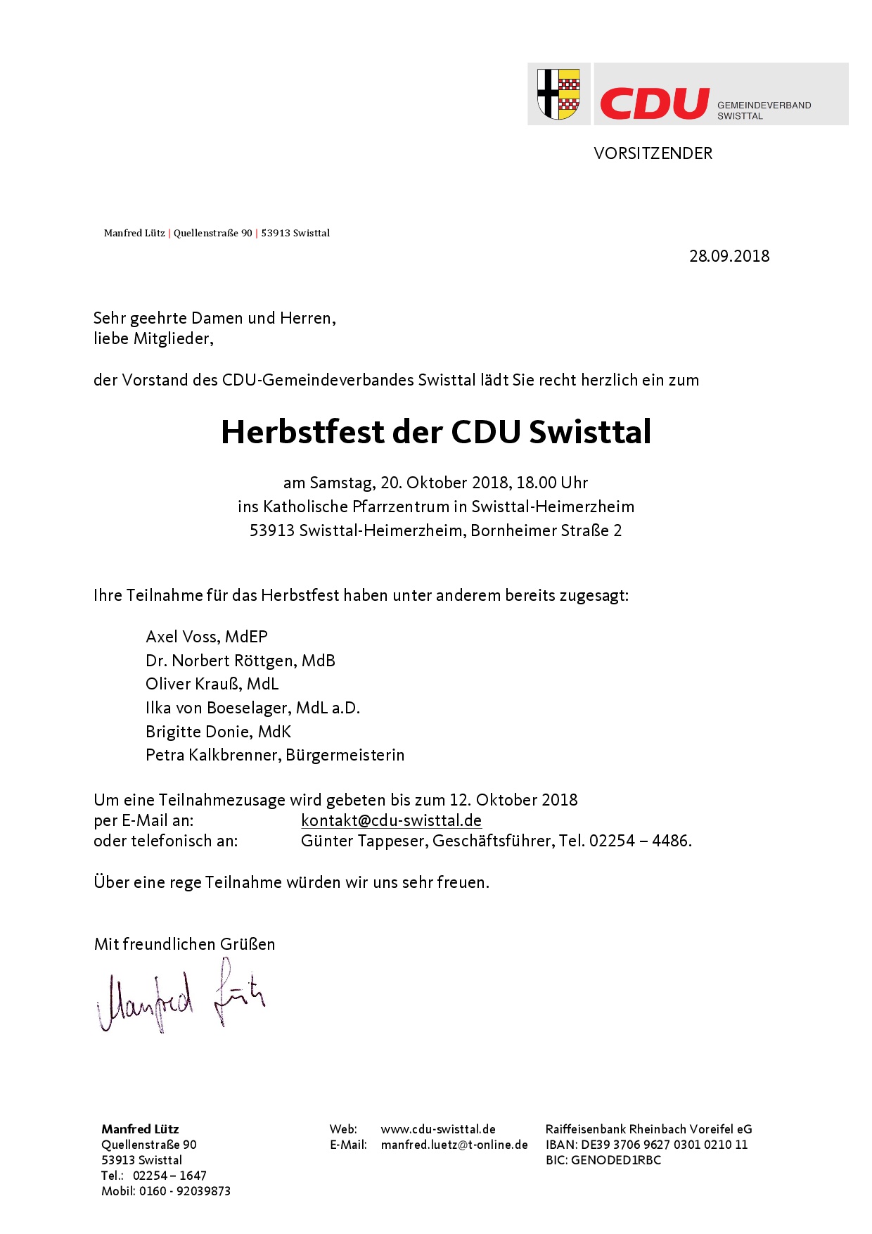 Einladung zum Herbstfest