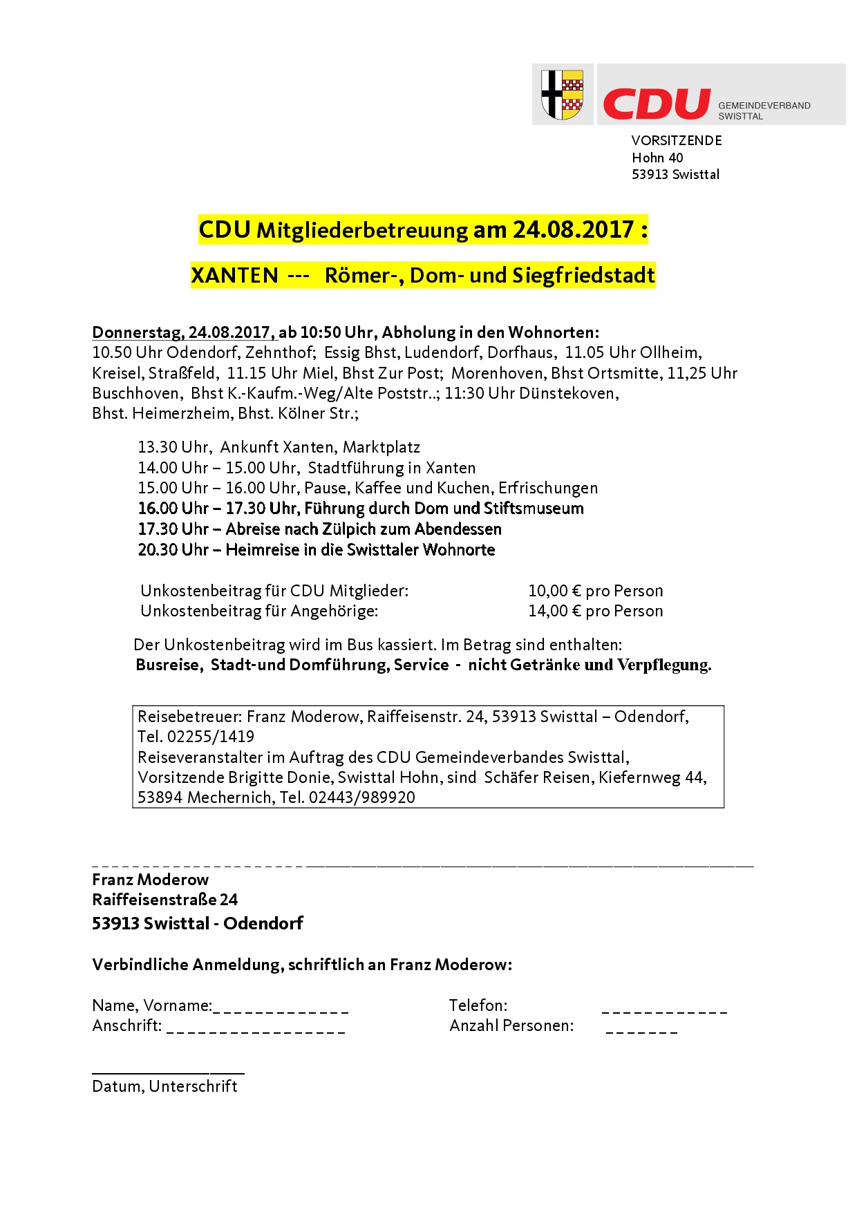 CDU-Reise nach Xanten