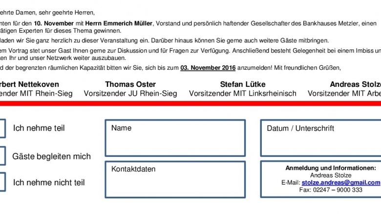 Einladung zu den Rhein-Sieg-Gesprächen